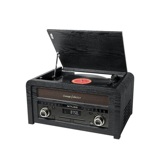 Microcadena MUSE MT-115W CD, radio, bluetooth, USB y giradiscos