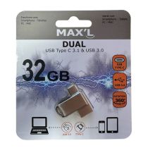 Memoria USB MAXELL 32GB USB C + USB 3.0