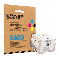 Cartucho de tinta ELECTRO DEPOT compatible EPSON E603 pack negro y color