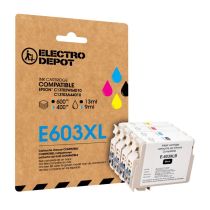 Cartucho de tinta ELECTRO DEPOT compatible EPSON E603 pack XL negro y colores (Starfish)