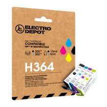 Cartucho de tinta ELECTRO DEPOT compatible HP H364 pack negro y color