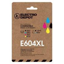 Cartucho de tinta ELECTRO DEPOT E604XL negro y colores compatible con EPSON Expression Home XP pack