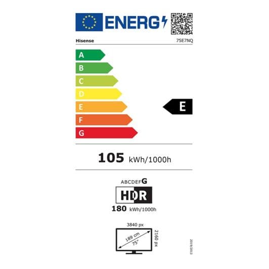 TV QLED 75'' HISENSE 75E7KQ