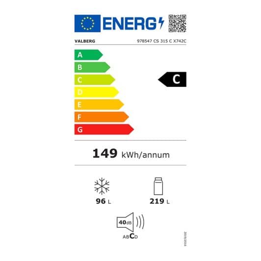 Frigorífico combi VALBERG CS 315 C X742C