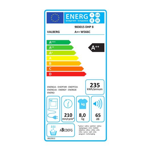 Secadora bomba de calor VALBERG DHP 8 A++ W566C