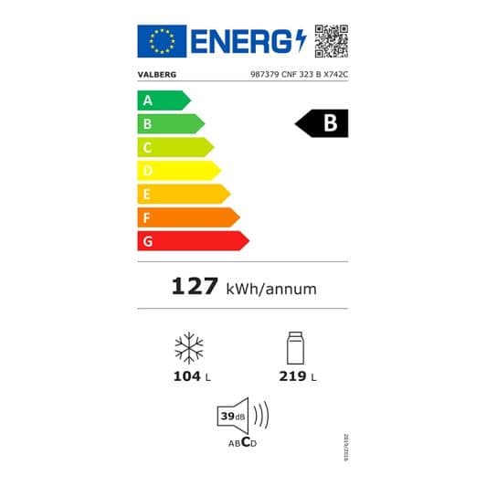 Combi No Frost Valberg CNF 323 B X742