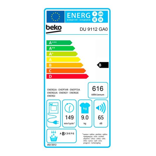 Secadora condensación BEKO 9 Kg DU 9112 GA0 