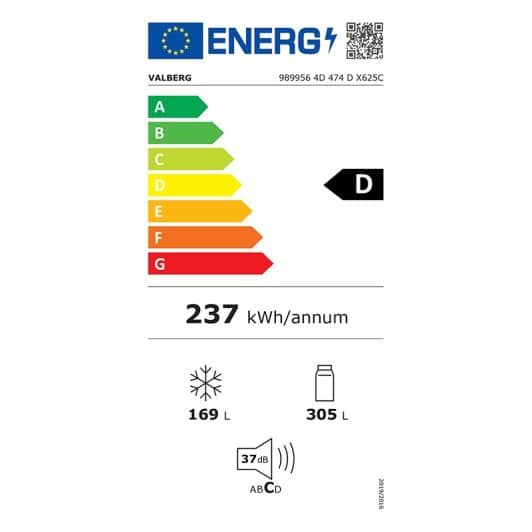 Refrigerador 4 puertas VALBERG 474 Litros Clase D X625C