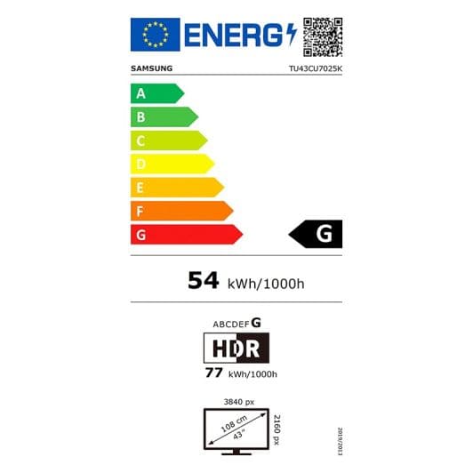 TV UHD 4K 43'' SAMSUNG 43TU7025