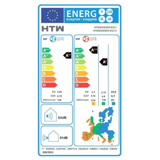 Aire Acondicionado HTW HTWS026IX69-R32 WiFi 