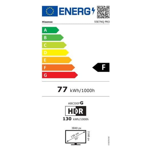 TV QLED 55'' HISENSE 55E7NQ PRO 144Hz