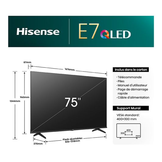 TV QLED 75'' HISENSE 75E7KQ