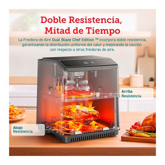 Airfryer Cosori Dual Blaze Chef Edition, Doble resistencia, 6.4 L