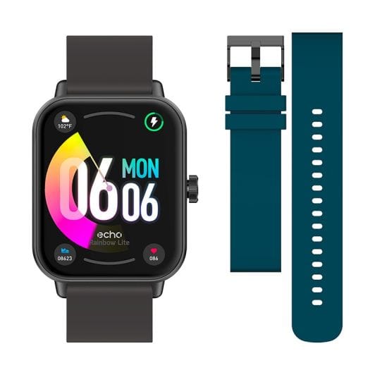 Reloj ECHO Rainbow Lite Negro Conectado + Correa Azul