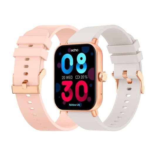 Reloj inteligente ECHO Rainbow Lite rosa + correa gris