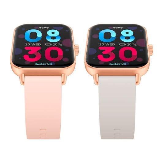 Reloj inteligente ECHO Rainbow Lite rosa + correa gris