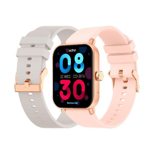 Reloj inteligente ECHO Rainbow Lite rosa + correa gris