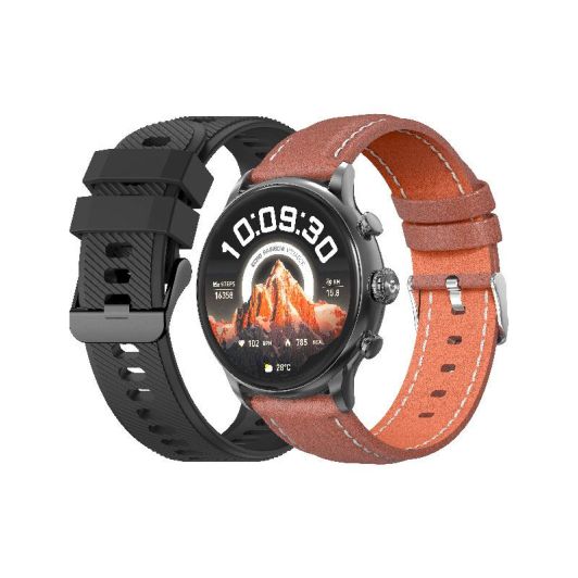 Reloj inteligente ECHO Rainbow Voyager negro + correa marrón