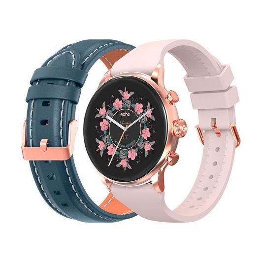 Reloj inteligente ECHO Rainbow Voyager azul + correa rosa