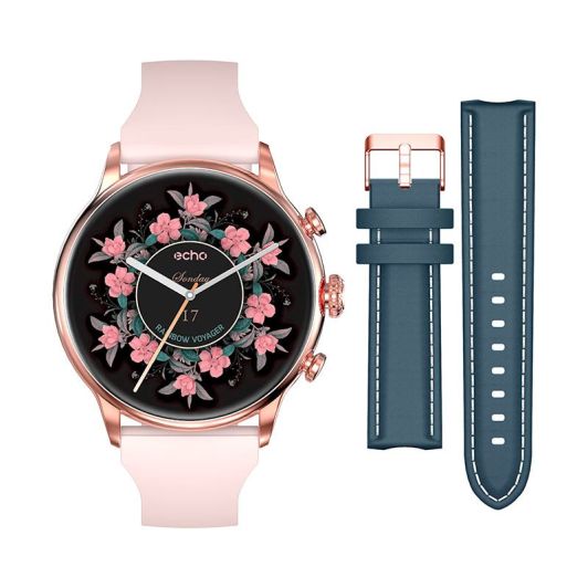 Reloj inteligente ECHO Rainbow Voyager azul + correa rosa