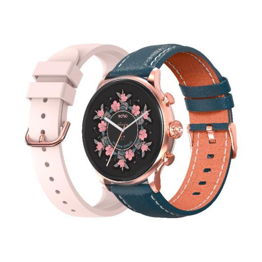 Reloj inteligente ECHO Rainbow Voyager azul + correa rosa