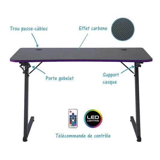 Mesa Gaming AMSTRAD AMS-DESK120Z LED AURA