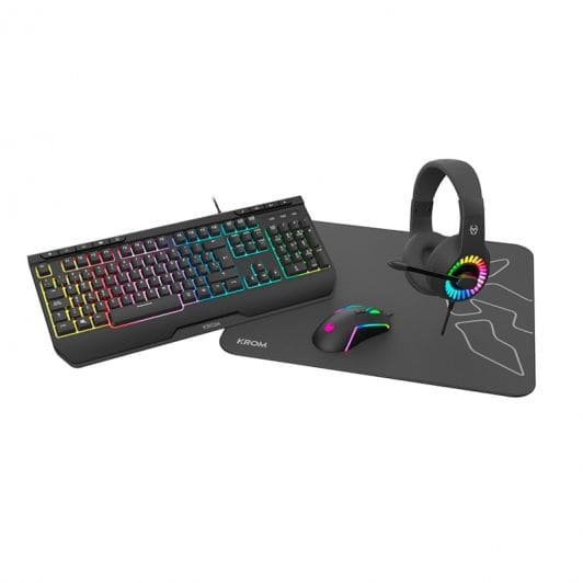 Kit Gaming 4 EN 1 Krom Kenya Auriculares, Teclado, Ratón y Alfombrilla