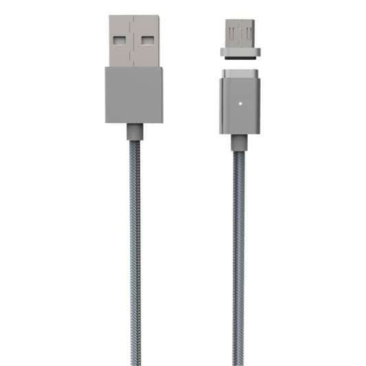 Cable sincornizac/carga ON.EARZ magn 1,2m 2,4A m-USB gris