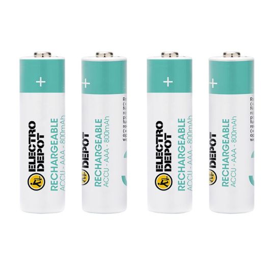 Pack pilas recargables ELECTRO DEPOT LR03 AAA x 4 uds 800 mAh