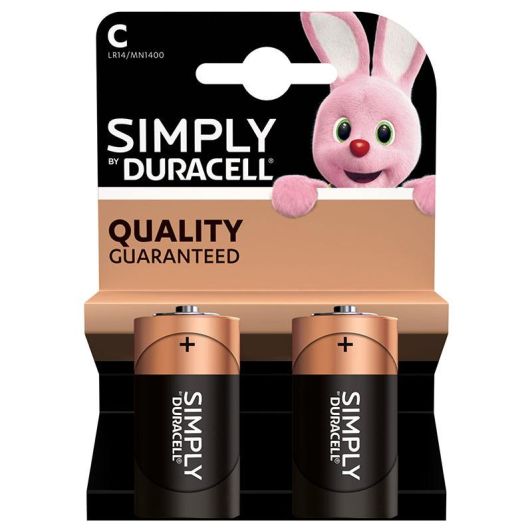 Pack pilas DURACELL Simply LR14 - C x 2 uds