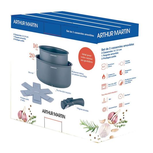 Pack 2 Cacerolas ARTHUR MARTIN 16L 20cm