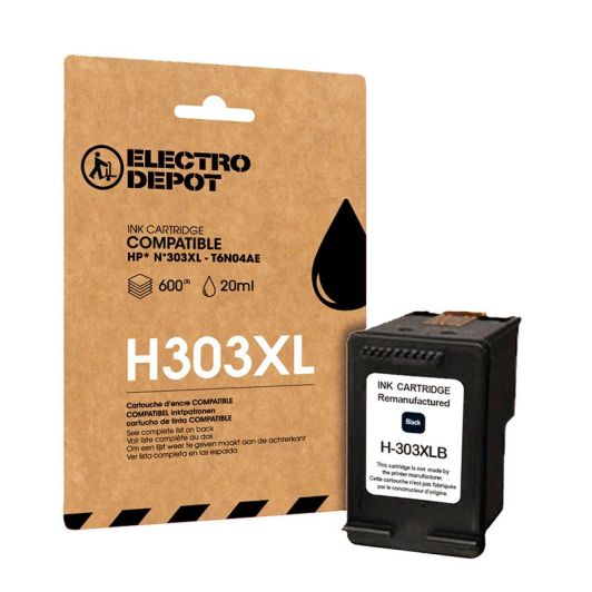 Cartucho de tinta XL compatible HP H303 negro ELECTRO DEPOT