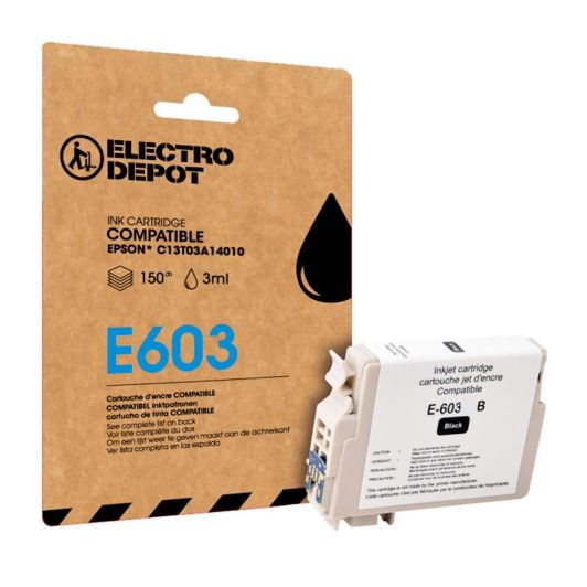 Cartucho de tinta ELECTRO DEPOT compatible EPSON E603 negro