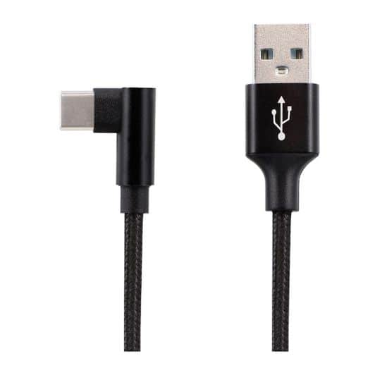 Cable  EDENWOOD USB-C Angulado 1 metro negro
