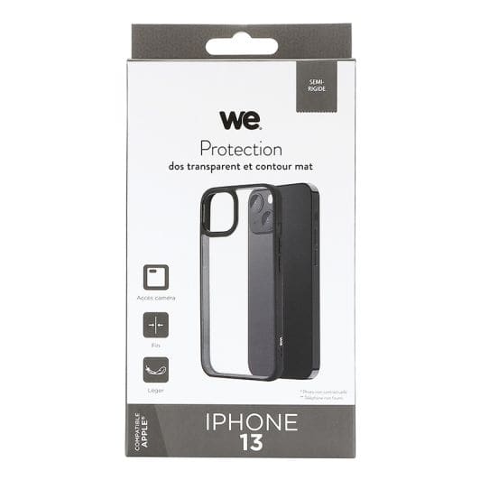 Carcasa WE  para iPhone 13 transparente con contorno negro