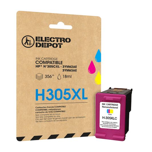 Cartucho de tinta ELECTRO DEPOT compatible con HP H305 XL 3 colores 