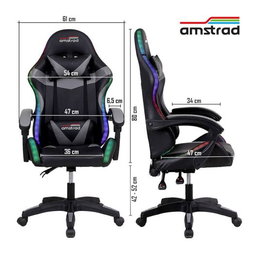 Silla gaming AMSTRAD AMS 800/900 con luces LED