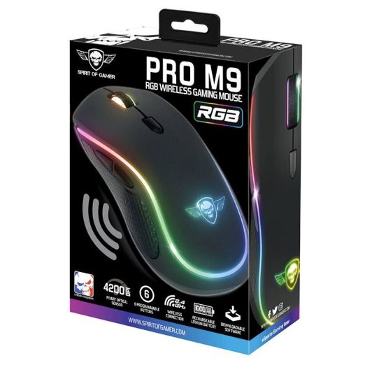 Ratón inalámbrico para juegos SPIRIT OF GAMER PRO M9 6 botones 4200 DPI