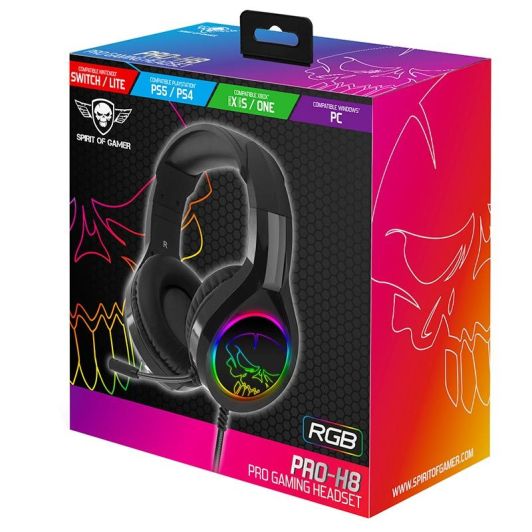 Auriculares Gaming SPIRIT OF GAMER RGB PRO H8