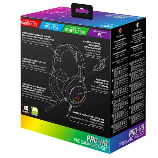 Auriculares Gaming SPIRIT OF GAMER RGB PRO H8