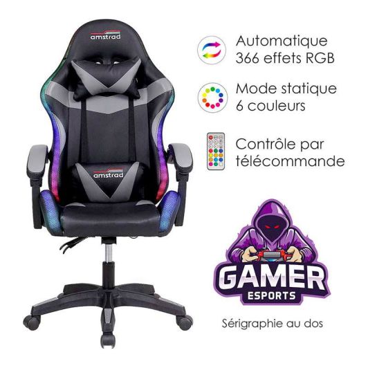 Silla gaming AMSTRAD 900 LED GAMER