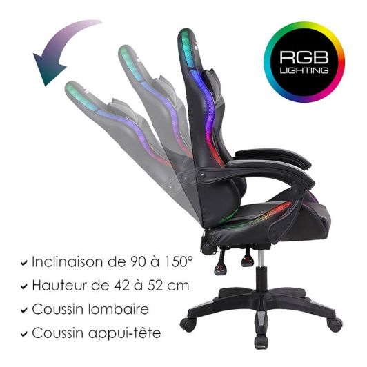 Silla gaming AMSTRAD 900 LED GAMER