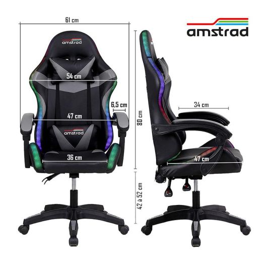 Silla gaming AMSTRAD 900 LED GAMER