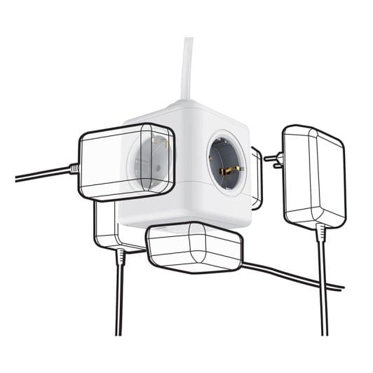 Base múltiple JOCCA 1577 cubo con 2 puertos USB y 4 enchufes 1,5 metros