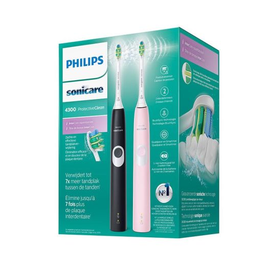 Cepillo dientes PHILIPS HX6800/35 pack de 2 rosa y negro