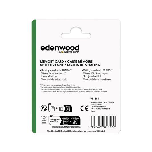 Tarj. Micro SD EDENWOOD 128Go + adapt