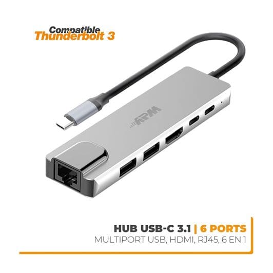 HUB APM USBC con USBA, USBC, HDMI, RJ45