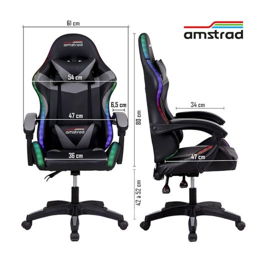 Silla gaming AMSTRAD AMS-900 LED 