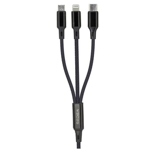 Cable de carga SEDEA 3 en 1 USB C, Micro USB y lighting AAPLE