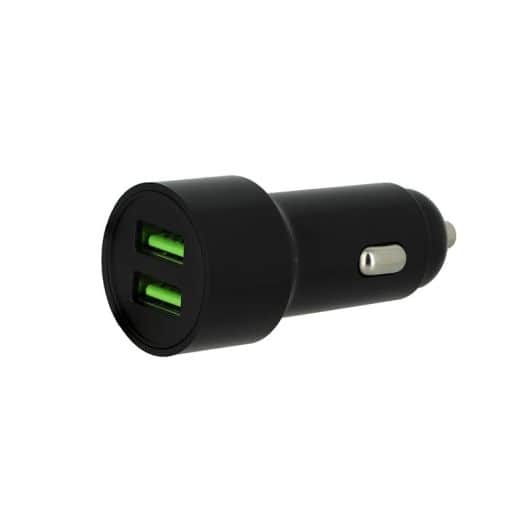 CARGADOR ENCENDEDOR HIGH ONE 12W 2 PUERTOS USB A NEGRO